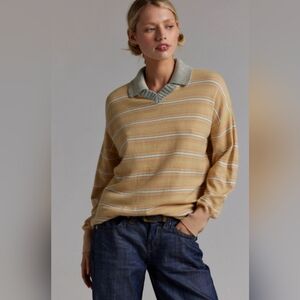 BDG Oversized Polo Striped Sweater Top Urban Outfitters Cozy Soft Pullover Top